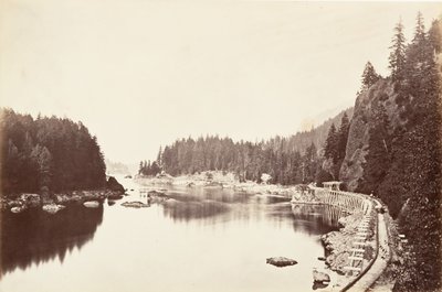 Tooth Bridge, Oregon, 1867, trykt ca. 1876. af Carleton Emmons Watkins