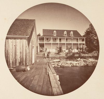 Warm Springs Hotel Lake Tahoe, ca. 1878. af Carleton Emmons Watkins
