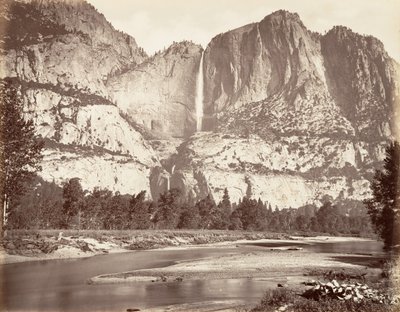 Yosemite Falls, 2.634 fod, ca. 1872, trykt ca. 1876. af Carleton Emmons Watkins