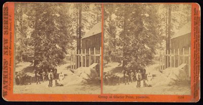 Gruppe på Glacier Point, Yosemite af Carleton Watkins
