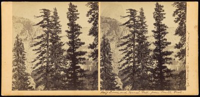 Half Dome og Vernal Fall, fra South Fork af Carleton Watkins