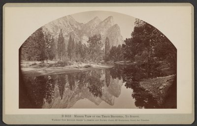 Spejlbillede af de tre brødre, Yo Semite af Carleton Watkins