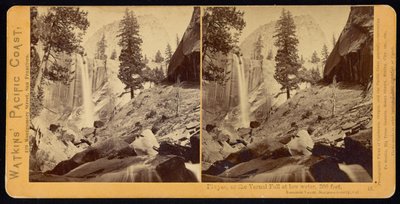 Pic, af Vernal Fall, 300 fod, Yosemite Valley, Mariposa County, Cal af Carleton Watkins