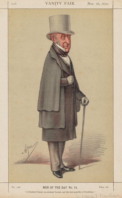 Vanity Fair: Dagens mænd nr. 14 "A Faithful Friend, an eminent Savant, and the best possible of Presidents" af Carlo (Ape) Pellegrini