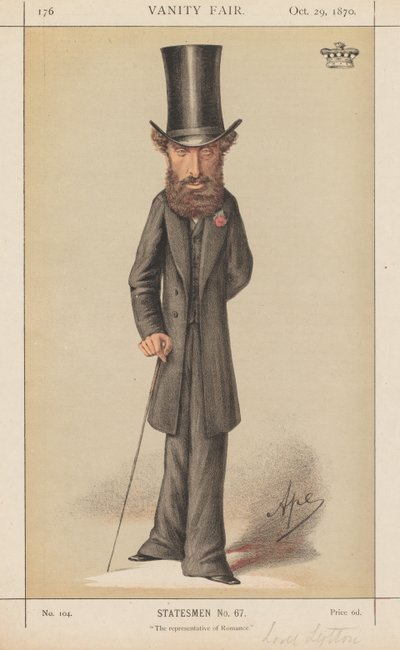 Vanity Fair: Statsmænd nr. 67 "The representative of Romance" af Carlo (Ape) Pellegrini
