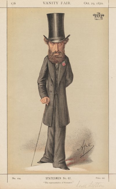 Vanity Fair: Statsmænd nr. 67 Romantikens repræsentant, 1870. af Carlo