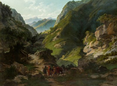 Rejsende i bjergene af Carlo Ademollo