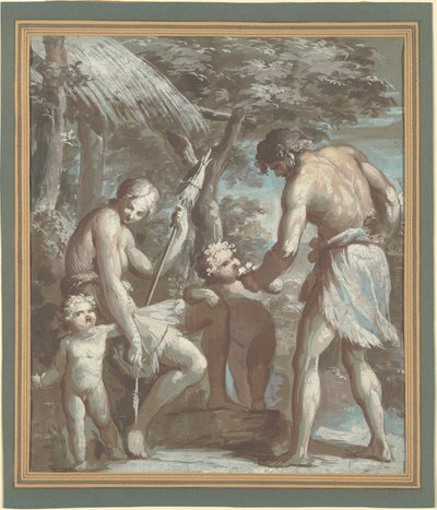 Adam og Eva med Kain og Abel af Carlo Alberto Baratta