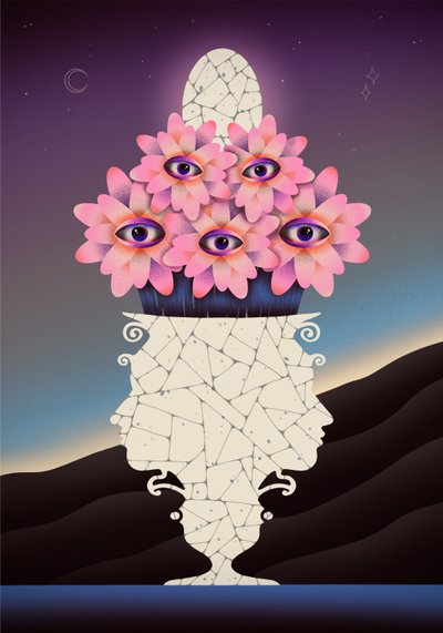 Forbind alle dele af os og blomstre, 2020 (digital illustration) af Carlo Alberto Giardina