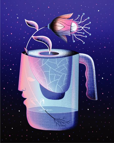 Små ændringer for nye blomster, 2020 (digital illustration) af Carlo Alberto Giardina