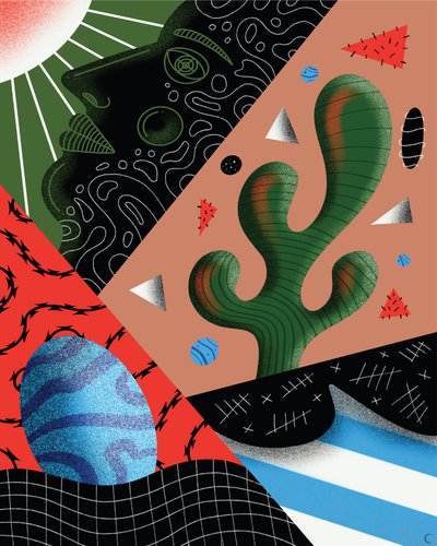 Hvem er virussen, 2019 (digital illustration) af Carlo Alberto Giardina