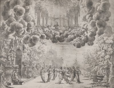 Scenedesign med allegoriske figurer, fra 