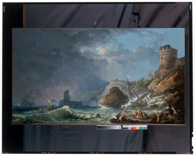 Myrsky Kalliorannikolla af Carlo Bonaria or Bonavia