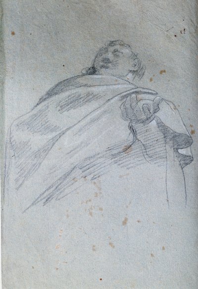Buste af manddrapering Tegning med blæk og vask af Carlo Bononi (1569-1632) Paris fra 1600-tallet. Louvre-museet af Carlo Bononi