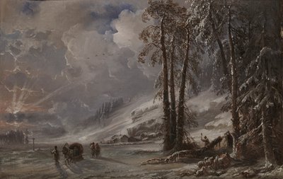 Skov ved foden af Uralbjergene, 1872. af Carlo Bossoli