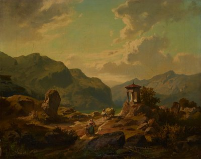 Bjerglandskab med en sø af Carlo Brioschi