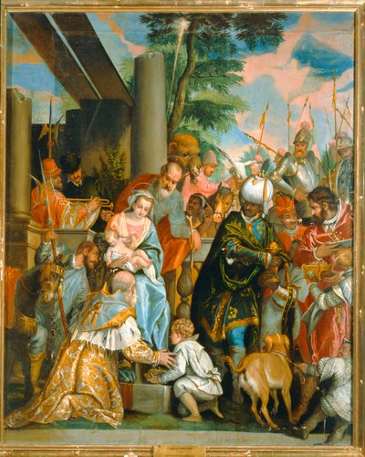 Tilbedelse af de hellige tre konger. 10014560 ... af Carlo Caliari