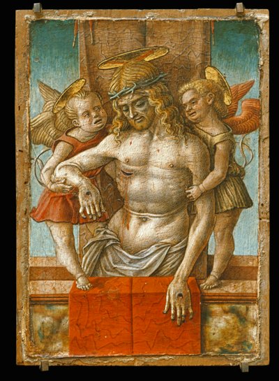 Den døde Kristus støttet af to engle ... af Carlo Crivelli
