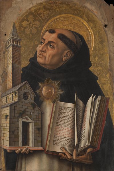 Saint Thomas Aquinas 1476 (tempera på poppel) af Carlo Crivelli