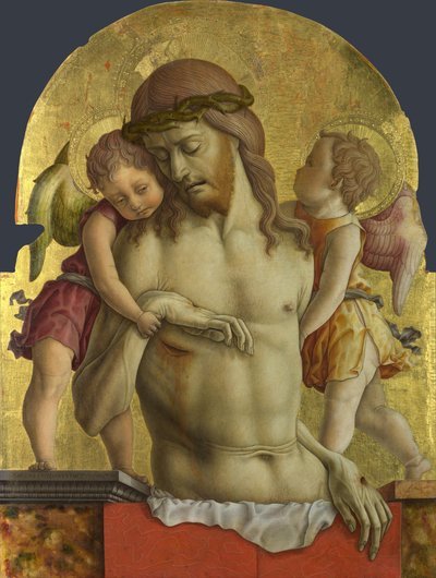 Den døde Kristus støttet af to engle af Carlo Crivelli