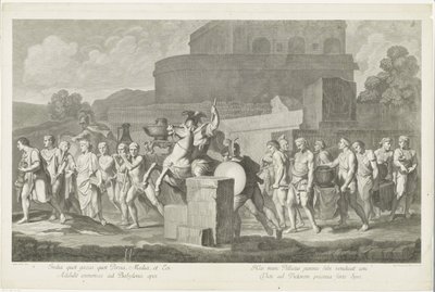 Procession af mænd med krigsbytte af Carlo Faucci