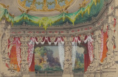 Scenografi til en ballet: Don Parasol, 1869. af Carlo Ferrario