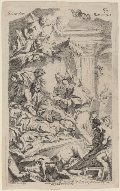 San Carlo Borromeo giver sidste nadver til ofrene for pesten af Carlo Innocenzo Carlone