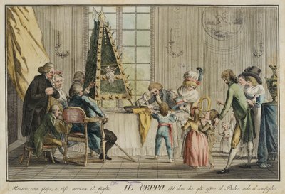 Il ceppo (Familien), fra porteføljen Giuochi, Trattenimenti e Feste Annue che si costumano i Toscana og især i Firenze (spil, underholdning og årlige festligheder, der er sædvanlige i Toscana og især i Firenze) af Carlo Lasinio