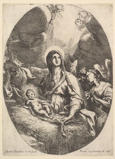Englenes tilbedelse. af Carlo Maratta or Maratti