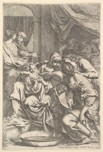 Jomfruens fødsel. af Carlo Maratta or Maratti