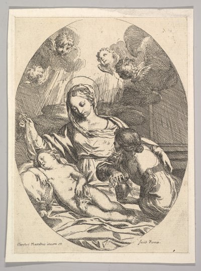Jomfru og Barn med den hellige Maria Magdalena. af Carlo Maratta or Maratti