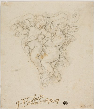 Spandrel dekoration med to putti af Carlo Maratti