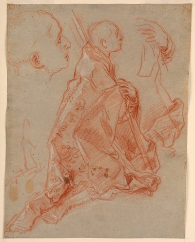 Studie af en ung biskop i tilbedelse af Carlo Maratti