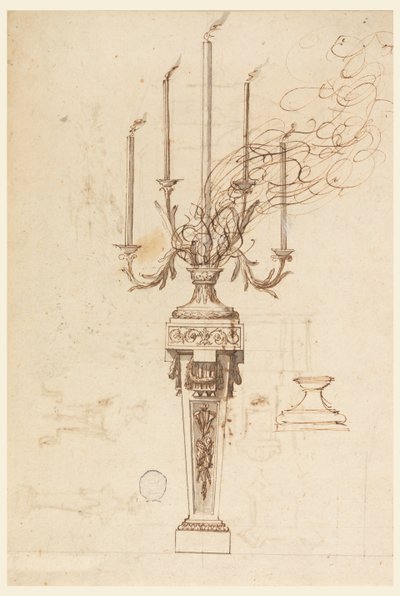 Design til en kandelaber af Carlo Marchionni