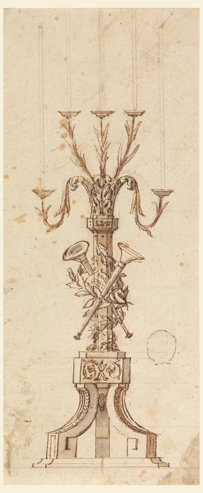 Design til en kandelaber af Carlo Marchionni