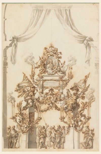 Design til en katafalk for Charles Emanuel III af Sardinien af Carlo Marchionni