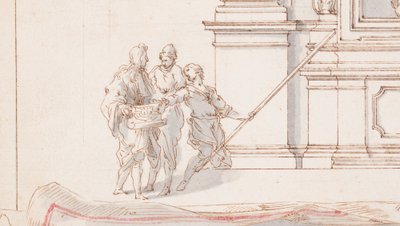Tegning, Design til et alter: Elevation, med Trompe l