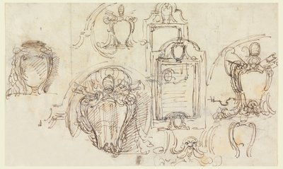 Tegning, skitser, 1740-58 af Carlo Marchionni