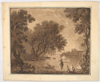 Fiskere i Landskab af Carlo Marchionni