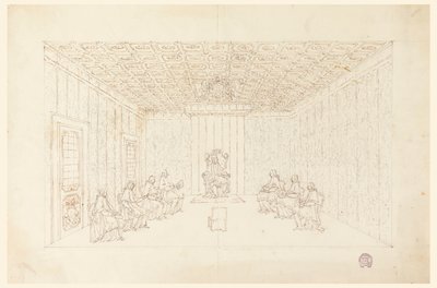 Pave Benedikt XIV i et konsistorium med kardinaler af Carlo Marchionni