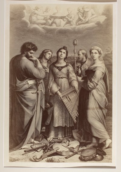 "Den hellige Cecilias ekstase", kobberstik af ukendt kunstner efter et maleri af Rafael (1483-1520) af Carlo Naya