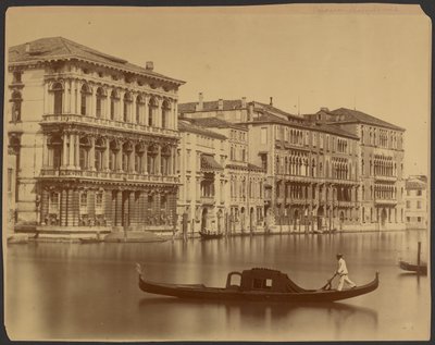 Paladserne Rezzonico, Giustiniani og Foscari langs Canal Grande af Carlo Naya