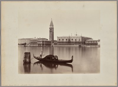 Venedig: udsigt over Marciana-biblioteket, Campanilen og Dogepaladset af Carlo Naya