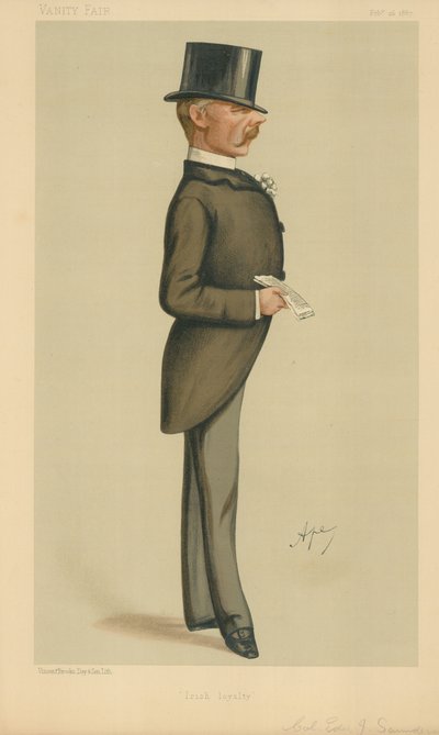 Oberst Edward J Saunderson, Irish Loyalty, 26. februar 1887, Vanity Fair tegneserie af Carlo Pellegrini
