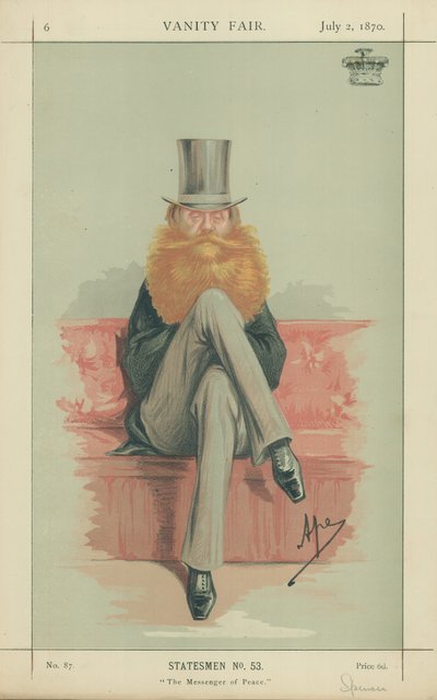 Earl Spencer, The Messenger of Peace, 2. juli 1870, Vanity Fair tegnefilm af Carlo Pellegrini