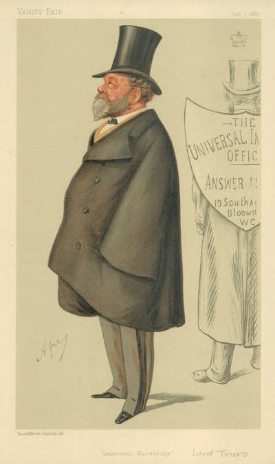 Lord Truro, Universal Knowledge, 1. januar 1887, tegneserie af Vanity Fair af Carlo Pellegrini