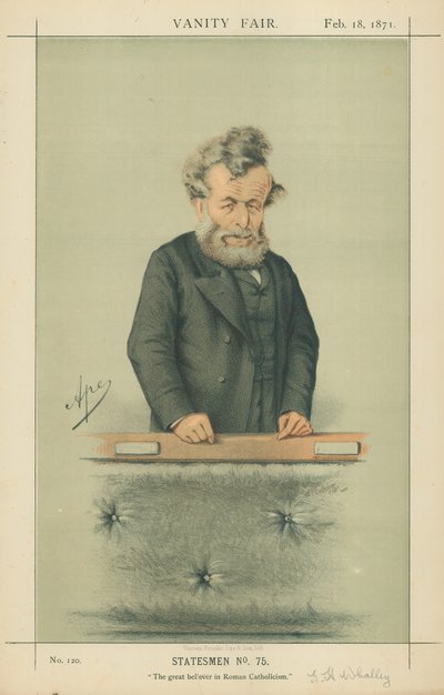 Mr. George Hammond Whalley, Den store troende på romersk katolicisme, 18. februar 1871, Vanity Fair tegneserie af Carlo Pellegrini