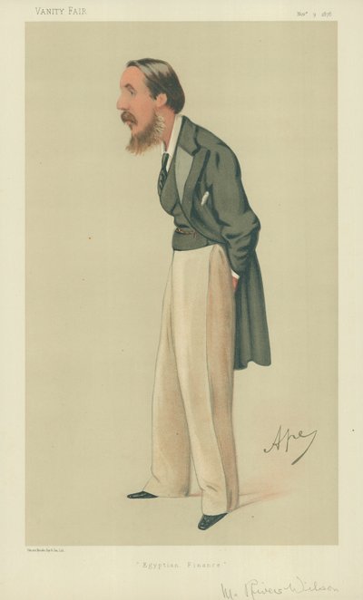 Mr Rivers Wilson, egyptisk finans, 9. november 1878, Vanity Fair-tegneserie af Carlo Pellegrini