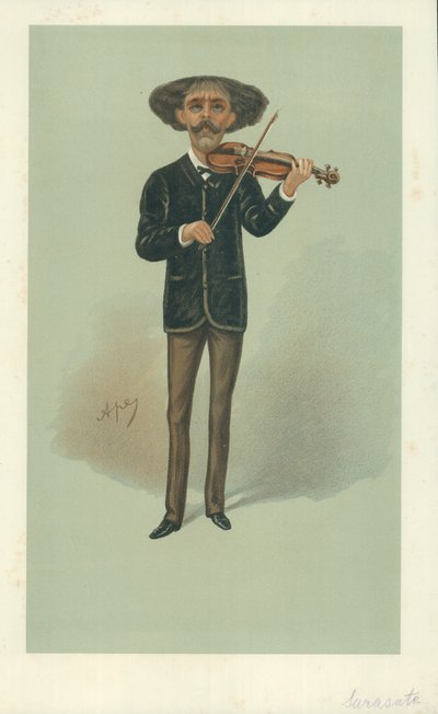 Senor Pablo Martin Meliton Sarasate, 25. maj 1889, Vanity Fair tegneserie af Carlo Pellegrini
