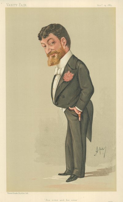 Signor Paolo Tosti, For evigt og for evigt, 14. november 1885, Vanity Fair-tegneserie af Carlo Pellegrini